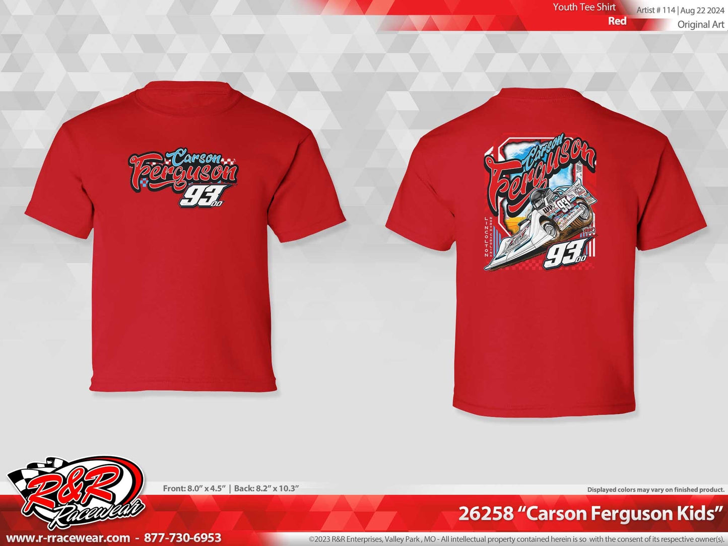 Red Cartoon Carson Ferguson Car Tee