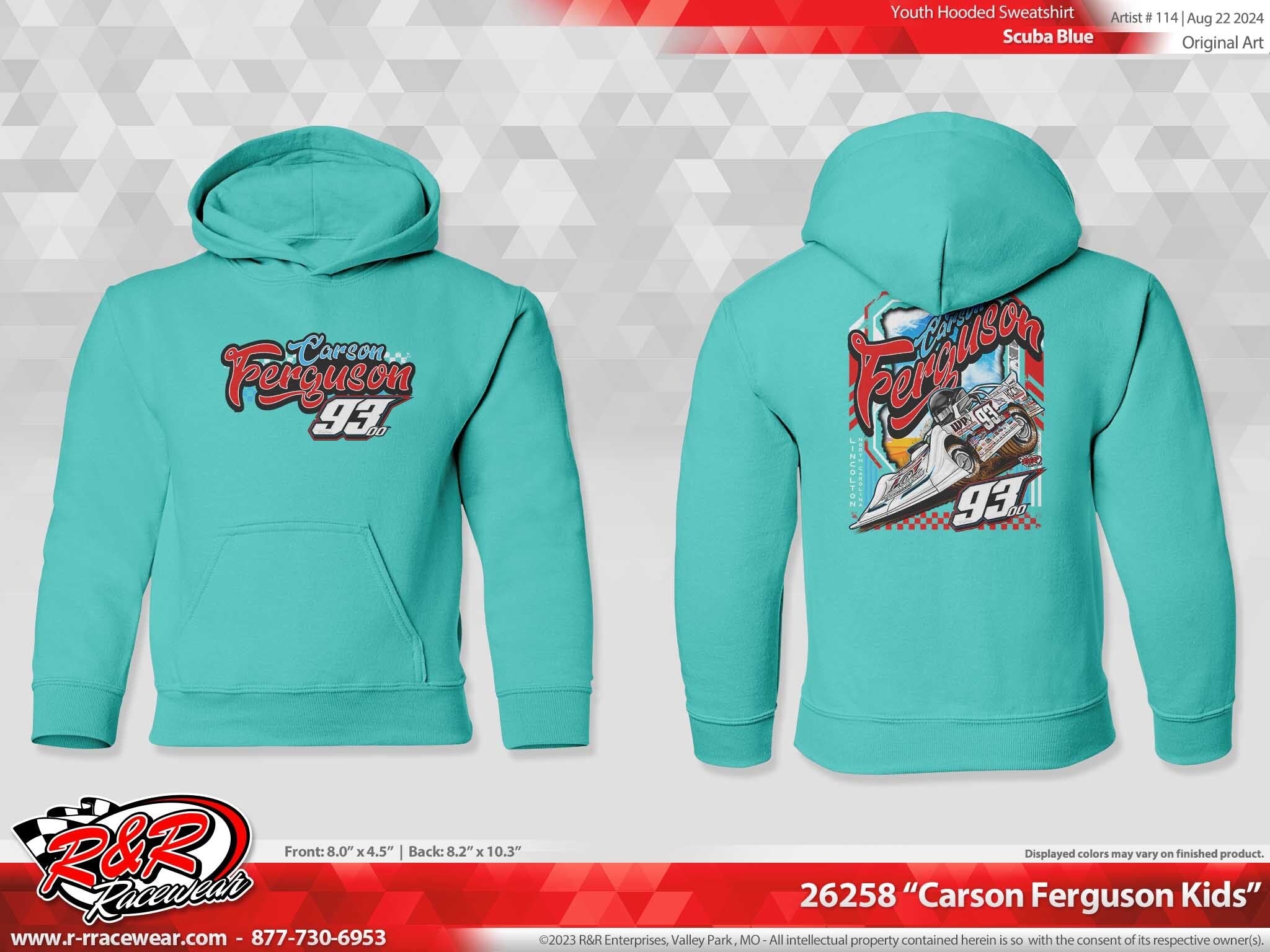 Carson Merchandise Kids Blue Cartoon Carson Ferguson Hoodie – Carson Ferguson Merch