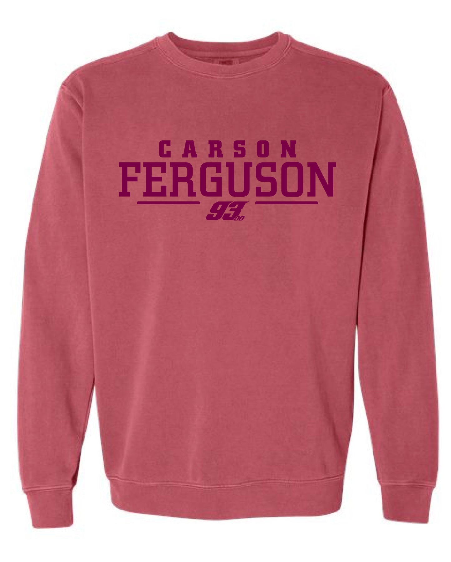 Red embroidered comfort color crewneck