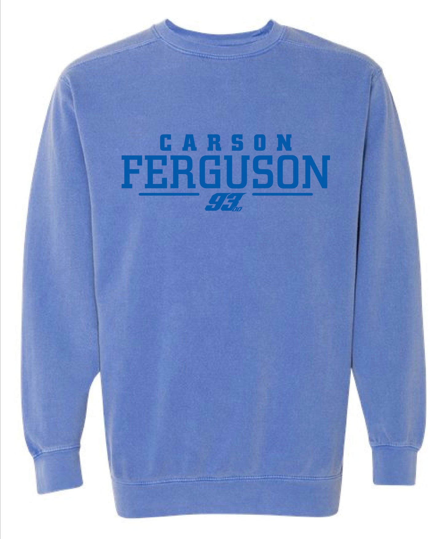Blue embroidered comfort color crewneck