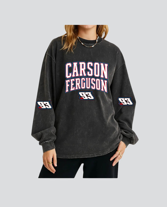 Acid Wash Long Sleeve Number Sleeve Tee