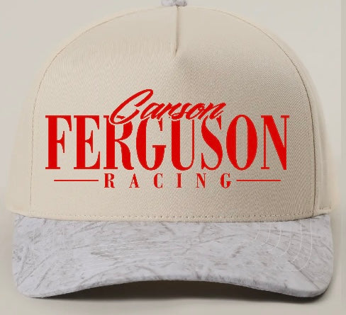 Camo and beige Carson Ferguson Racing Hat