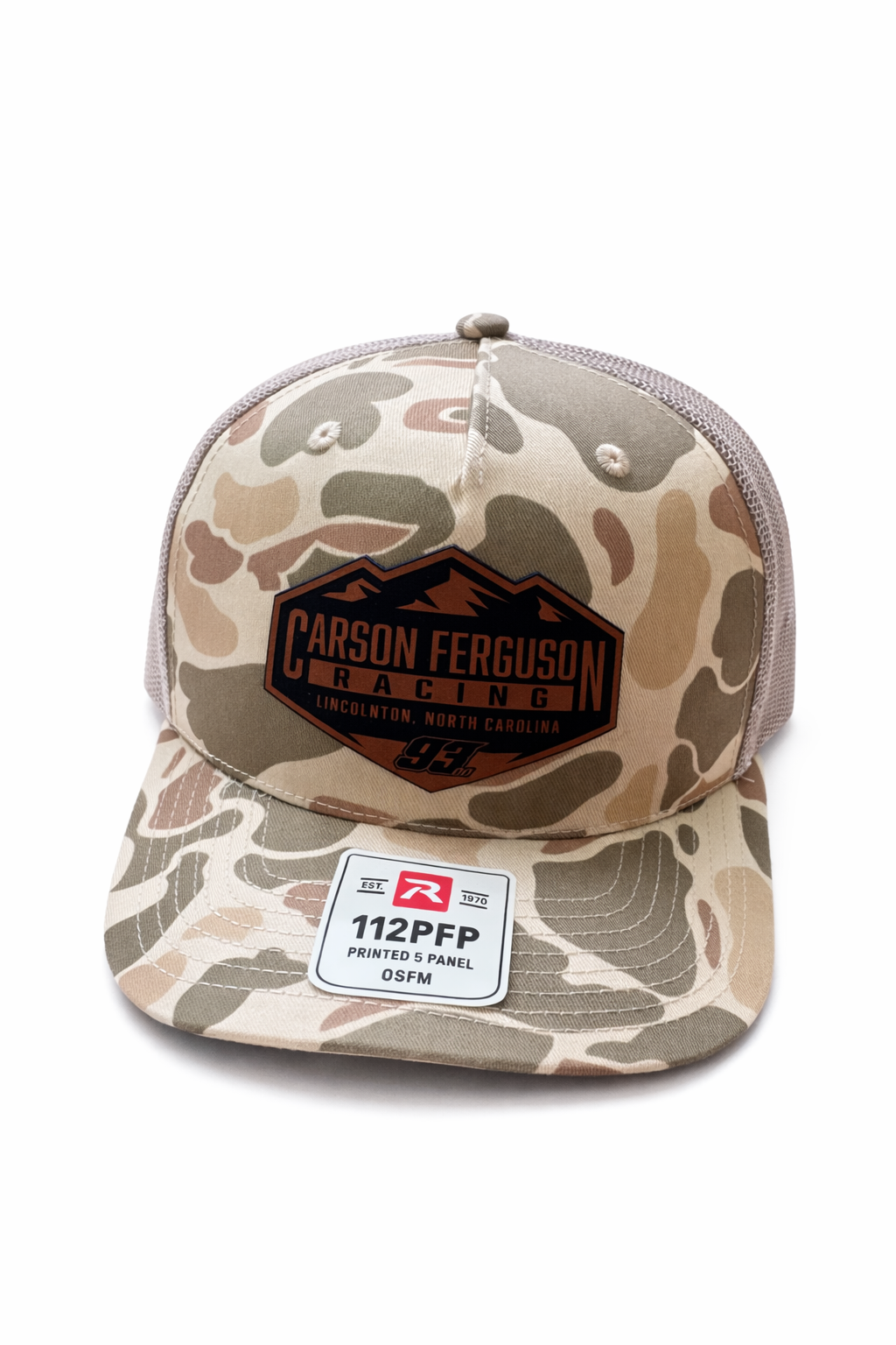 Duck Camo Leather Patch Carson Ferguson Hat